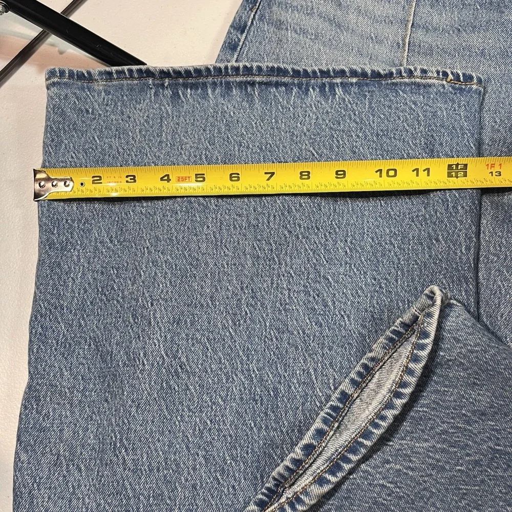 Levi's Ribcage Bell Premium Jeans Womens 32x34 Blue Denim High Rise Wide Flare